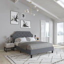 Provence Platform Bed with Slatted Support and Accent Nail Trim