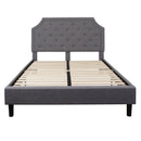 Provence Platform Bed with Slatted Support and Accent Nail Trim
