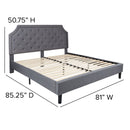 Provence Platform Bed with Slatted Support and Accent Nail Trim