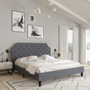 Provence Platform Bed with Slatted Support and Accent Nail Trim