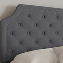 Provence Platform Bed with Slatted Support and Accent Nail Trim