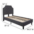 Provence Platform Bed with Slatted Support and Accent Nail Trim