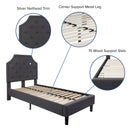 Provence Platform Bed with Slatted Support and Accent Nail Trim