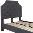 Provence Platform Bed with Slatted Support and Accent Nail Trim