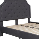 Provence Platform Bed with Slatted Support and Accent Nail Trim