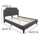 Provence Platform Bed with Slatted Support and Accent Nail Trim