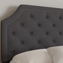 Provence Platform Bed with Slatted Support and Accent Nail Trim