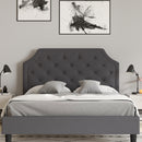 Provence Platform Bed with Slatted Support and Accent Nail Trim