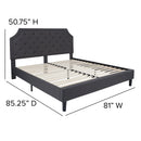 Provence Platform Bed with Slatted Support and Accent Nail Trim