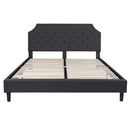 Provence Platform Bed with Slatted Support and Accent Nail Trim