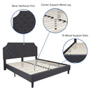 Provence Platform Bed with Slatted Support and Accent Nail Trim