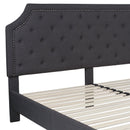 Provence Platform Bed with Slatted Support and Accent Nail Trim