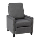 Renza Transitional Pushback Recliner with Pillow Style Back and Accent Nail Trim - Manual Recliner