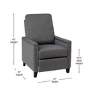 Renza Transitional Pushback Recliner with Pillow Style Back and Accent Nail Trim - Manual Recliner