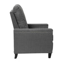 Renza Transitional Pushback Recliner with Pillow Style Back and Accent Nail Trim - Manual Recliner