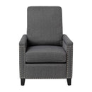 Renza Transitional Pushback Recliner with Pillow Style Back and Accent Nail Trim - Manual Recliner
