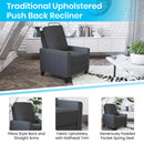 Renza Transitional Pushback Recliner with Pillow Style Back and Accent Nail Trim - Manual Recliner