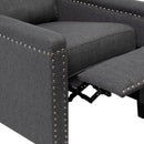 Renza Transitional Pushback Recliner with Pillow Style Back and Accent Nail Trim - Manual Recliner