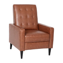 Darcy Mid-Century Modern Faux Leather Tufted Upholstery Ergonomic Push Back Living Room Recliner