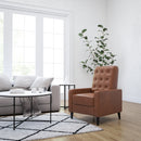 Darcy Mid-Century Modern Faux Leather Tufted Upholstery Ergonomic Push Back Living Room Recliner