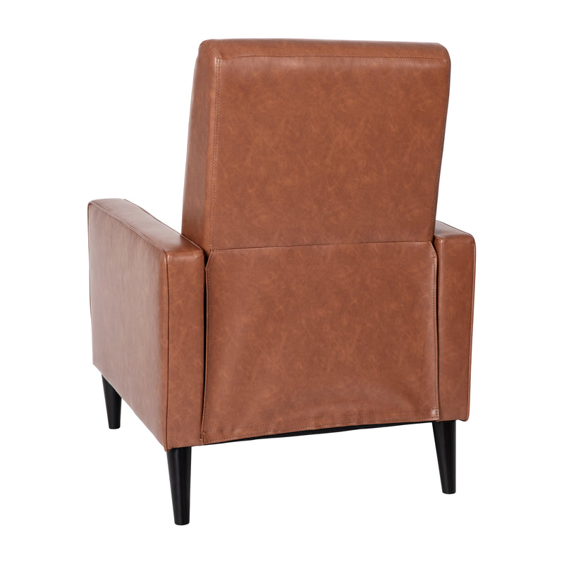 Darcy Mid-Century Modern Faux Leather Tufted Upholstery Ergonomic Push Back Living Room Recliner