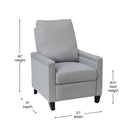 Renza Transitional Pushback Recliner with Pillow Style Back and Accent Nail Trim - Manual Recliner