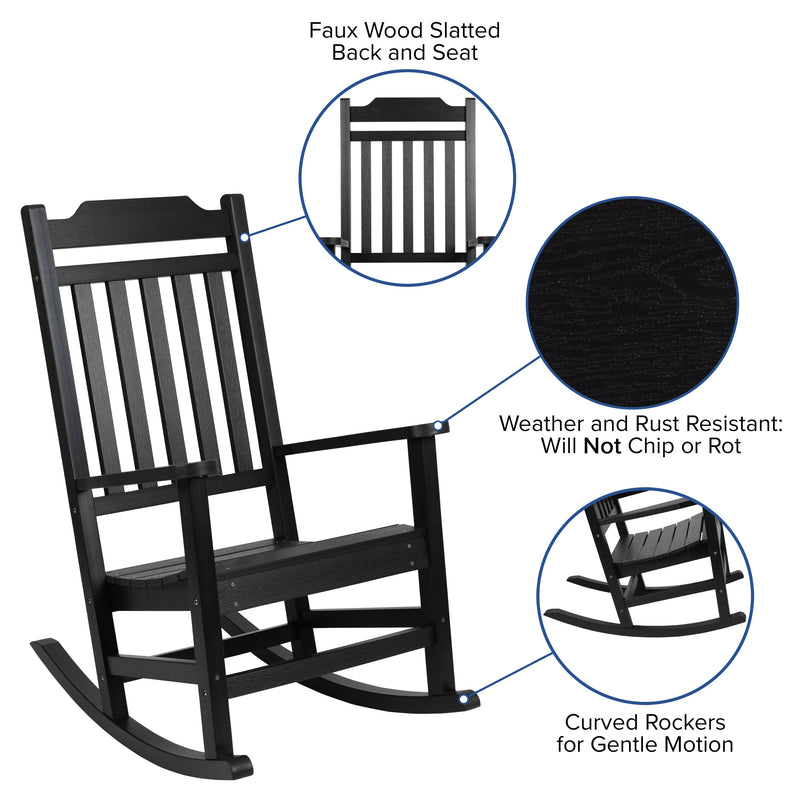 Hillford Poly Resin Indoor/Outdoor Rocking Chair