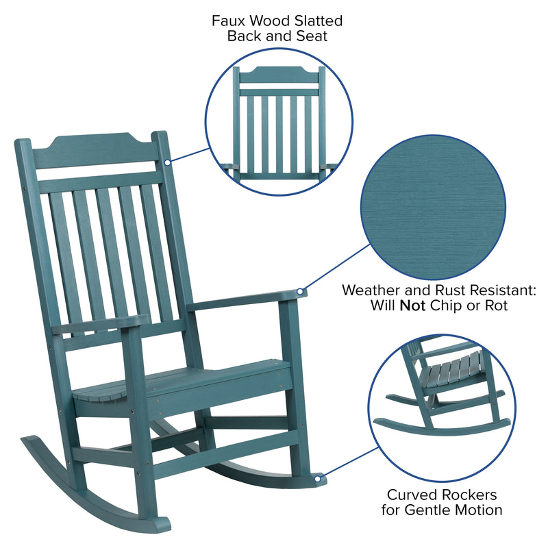Hillford Poly Resin Indoor/Outdoor Rocking Chair