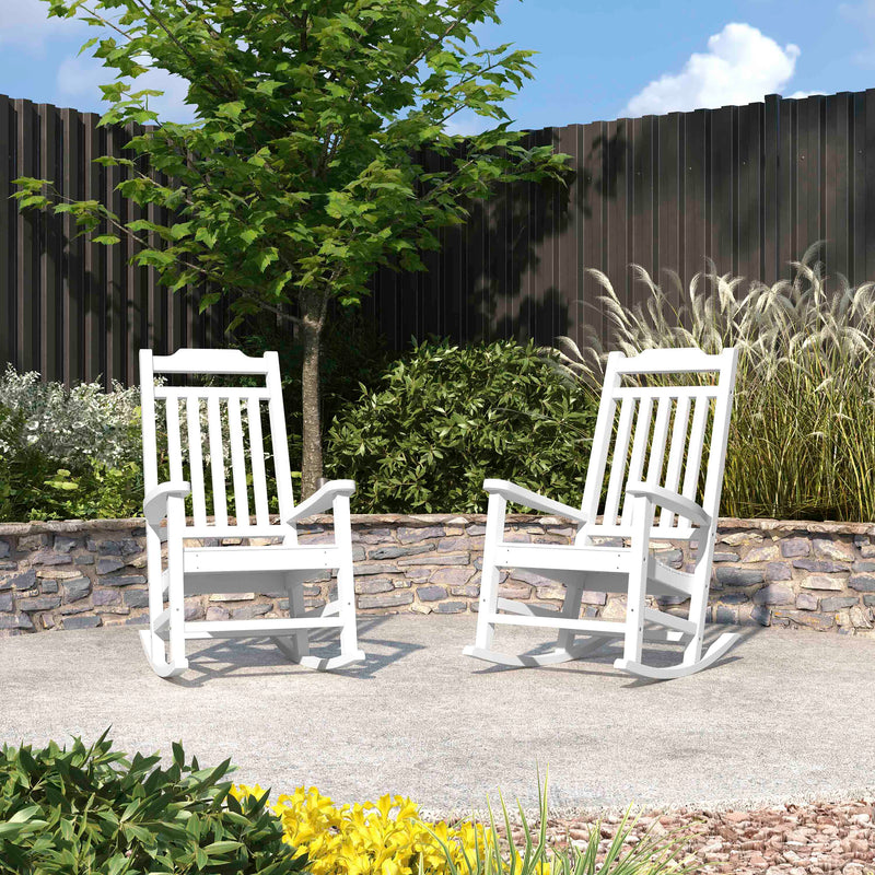 Set of 2 Hillford Poly Resin Indoor/Outdoor Rocking Chairs