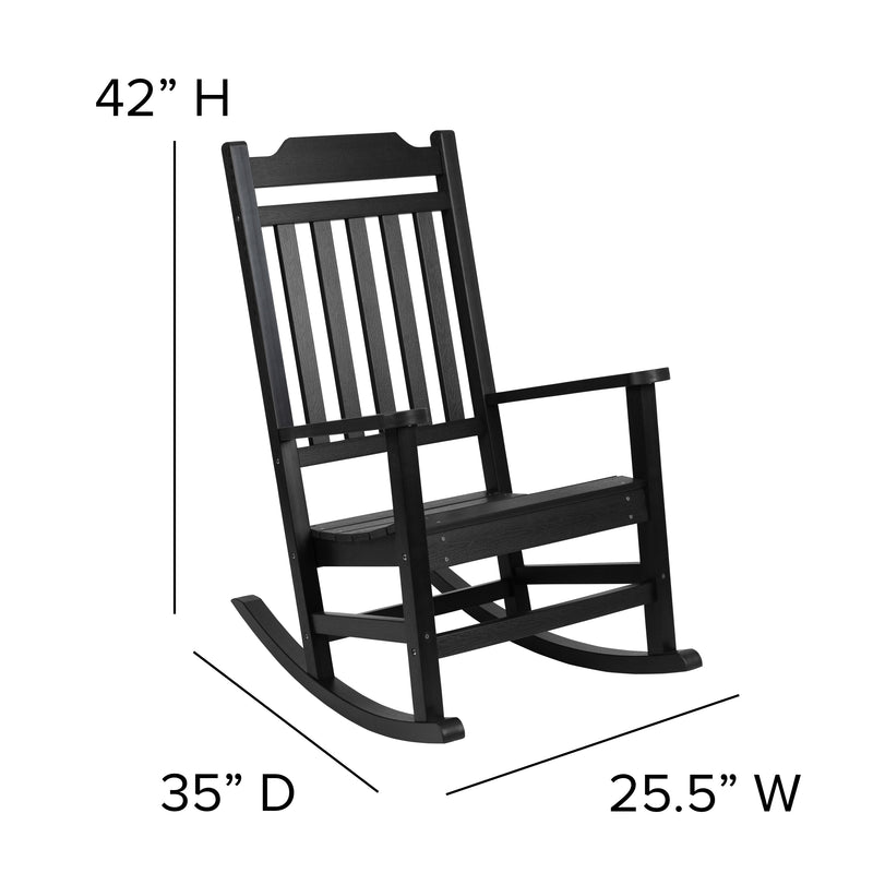 Hillford Poly Resin Indoor/Outdoor Rocking Chair with Side Table