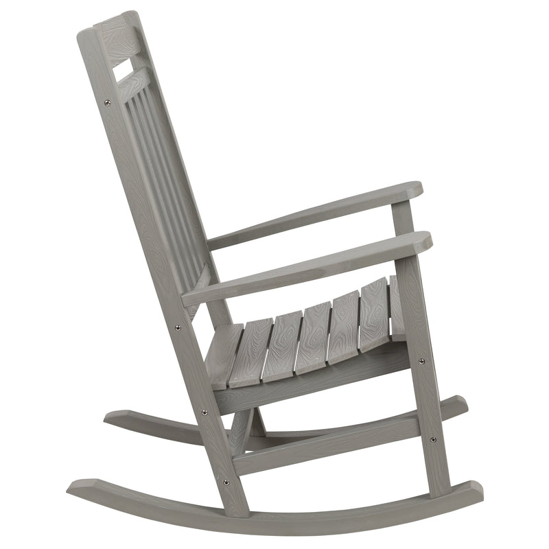 Hillford Poly Resin Indoor/Outdoor Rocking Chair with Side Table