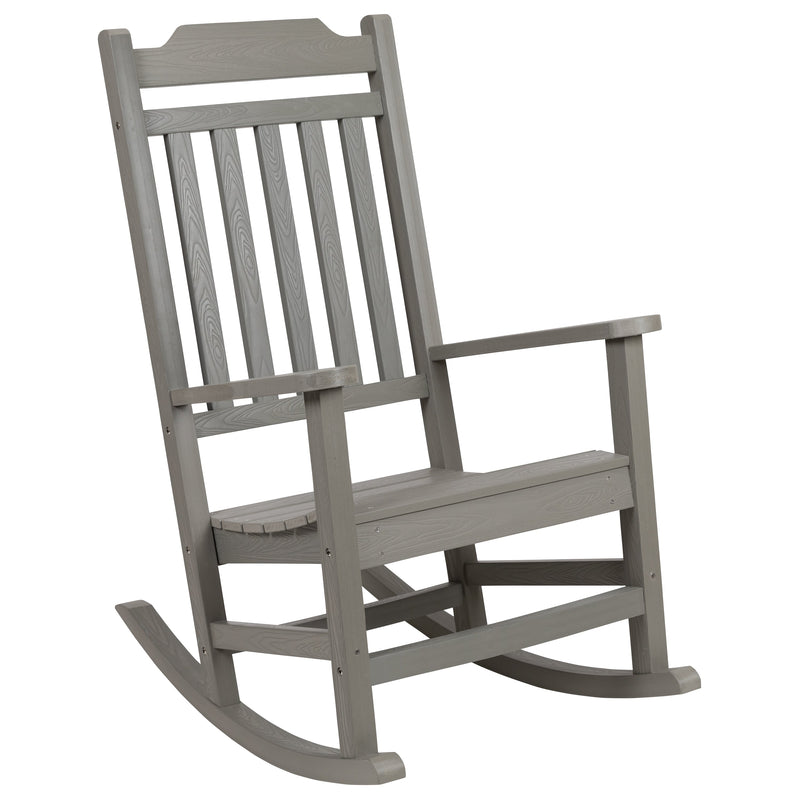 Hillford Poly Resin Indoor/Outdoor Rocking Chair with Side Table