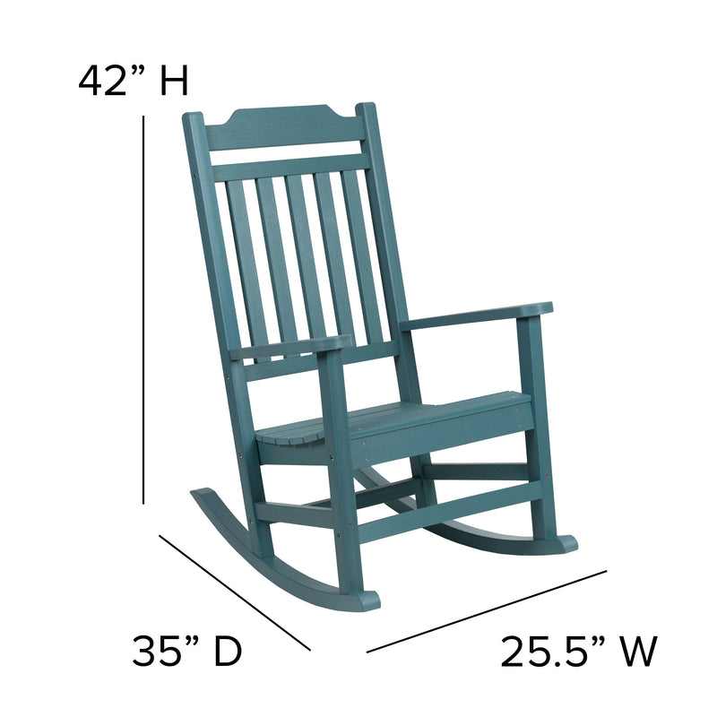 Hillford Poly Resin Indoor/Outdoor Rocking Chair with Side Table