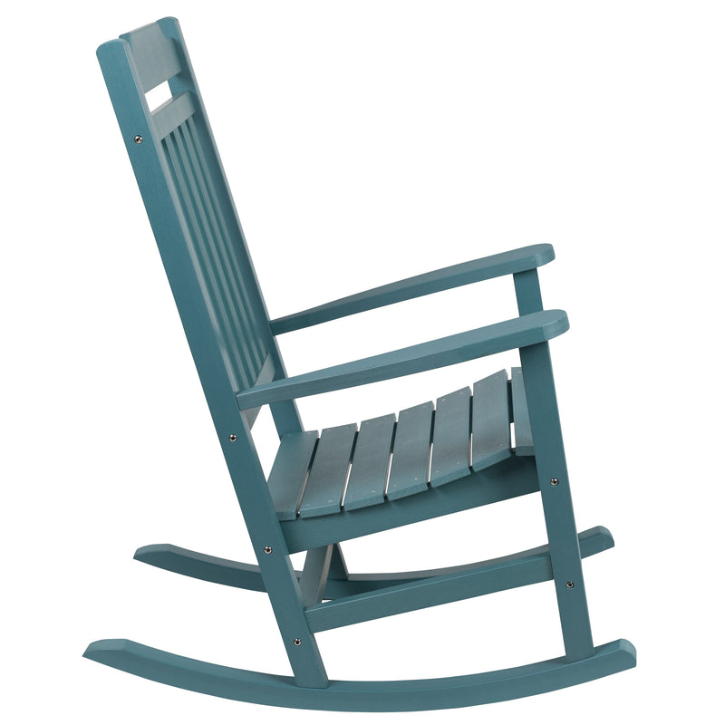 Hillford Poly Resin Indoor/Outdoor Rocking Chair with Side Table