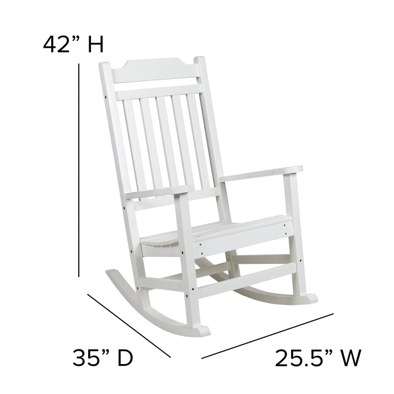 Hillford Poly Resin Indoor/Outdoor Rocking Chair with Side Table