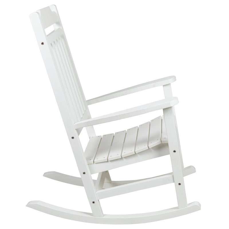 Hillford Poly Resin Indoor/Outdoor Rocking Chair with Side Table