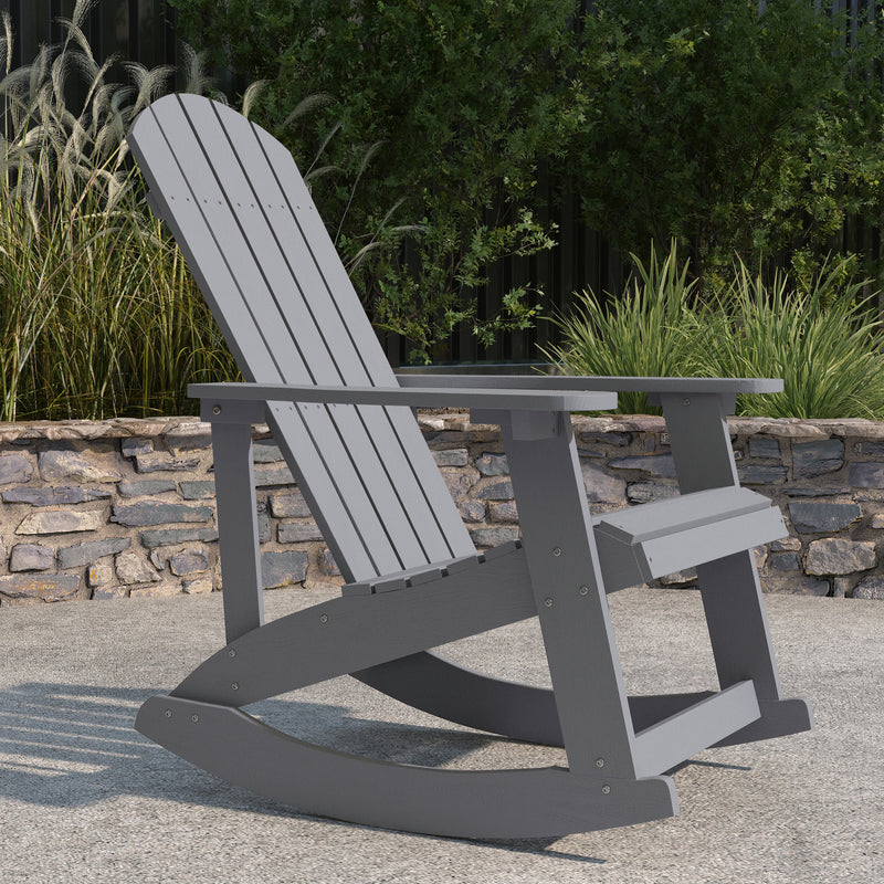 Atlantic All-Weather Polyresin Adirondack Rocking Chair with Vertical Slats