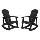 Set of 2 Atlantic All-Weather Polyresin Adirondack Rocking Chair with Vertical Slats