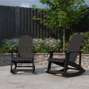 Set of 2 Atlantic All-Weather Polyresin Adirondack Rocking Chair with Vertical Slats