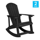 Set of 2 Atlantic All-Weather Polyresin Adirondack Rocking Chair with Vertical Slats