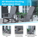 Set of 2 Atlantic All-Weather Polyresin Adirondack Rocking Chair with Vertical Slats