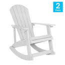 Set of 2 Atlantic All-Weather Polyresin Adirondack Rocking Chair with Vertical Slats