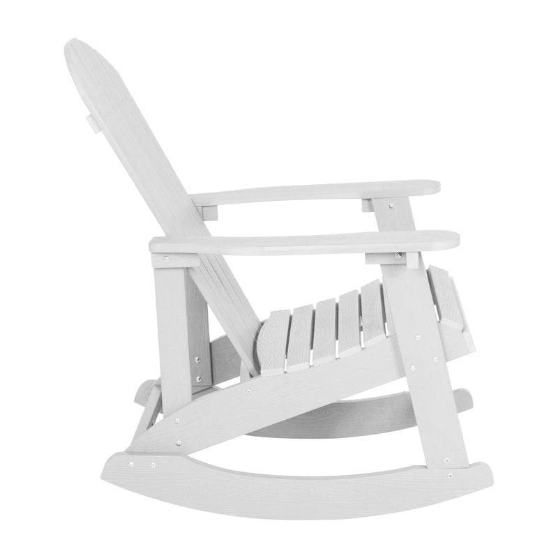 Set of 2 Atlantic All-Weather Polyresin Adirondack Rocking Chair with Vertical Slats