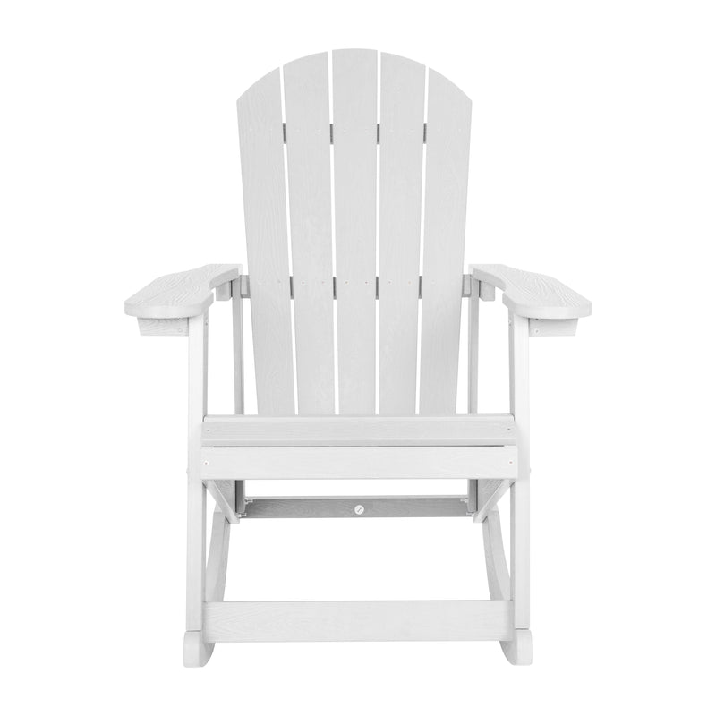 Set of 2 Atlantic All-Weather Polyresin Adirondack Rocking Chair with Vertical Slats