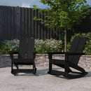 Set of 2 Wellington UV Treated All-Weather Polyresin Adirondack Rocking Chair