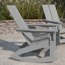 Set of 2 Wellington UV Treated All-Weather Polyresin Adirondack Rocking Chair