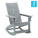Set of 2 Wellington UV Treated All-Weather Polyresin Adirondack Rocking Chair