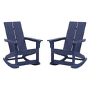 Set of 2 Wellington UV Treated All-Weather Polyresin Adirondack Rocking Chair