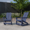 Set of 2 Wellington UV Treated All-Weather Polyresin Adirondack Rocking Chair