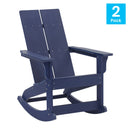 Set of 2 Wellington UV Treated All-Weather Polyresin Adirondack Rocking Chair